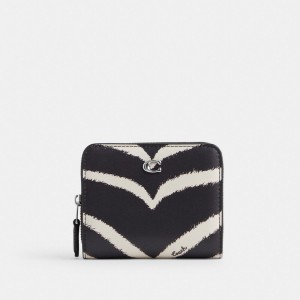 COACH® Billfold With Zebra Print Pung Dame Sølv | DKXYR120