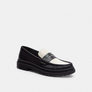 COACH® Cooper Loafer Herre Sort Hvide | DKLIS965