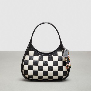 COACH® Ergo In Checkerboard Patchwork Upcrafted Leather Skulder Taske Dame Sort | DKGSX218