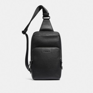 COACH® Gotham Pack Crossbody Taske Herre Sort Kobber | DKCTD858