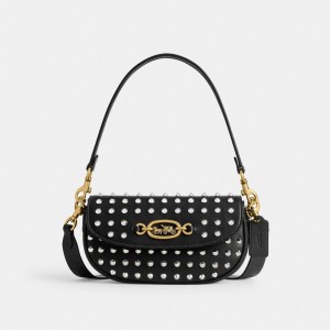 COACH® Harley 23 With Studs Skulder Taske Dame Sort | DKOKG212