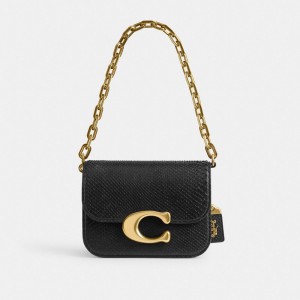 COACH® Idol In Python Skulder Taske Dame Sort | DKTDK208