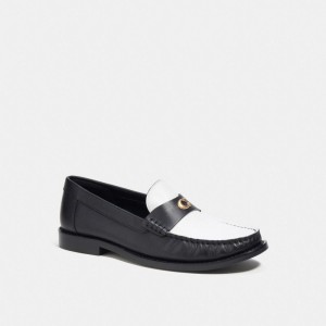 COACH® Jolene Loafer Dame Sort Hvide | DKZUY743