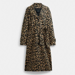 COACH® Leopard Oversized Trench Frakke Dame Leopard | DKGSE686