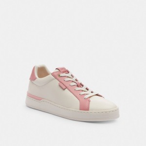 COACH® Lowline Low Top Sneakers Dame Hvide Lyserød | DKCTL702