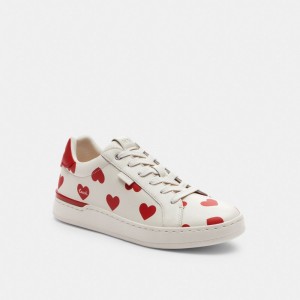 COACH® Lowline Low Top With Valentine's Print Sneakers Dame Rød | DKMQG698