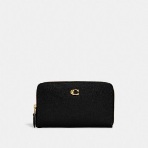 COACH® Medium Zip Around Pung Dame Sort | DKPJZ109