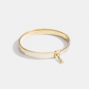 COACH® Rexy Enamel Hinged Armbånd Dame Guld | DKUZD561