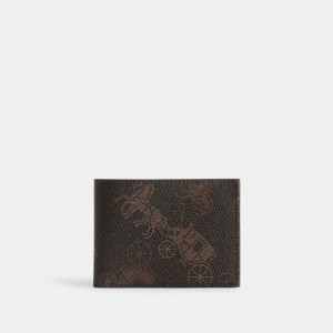 COACH® Slim Billfold With Large Horse And Carriage Print Pung Herre Grå | DKQMO827