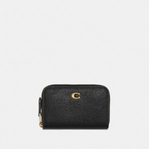 COACH® Small Zip Around Kortetui Dame Sort | DKXYV328