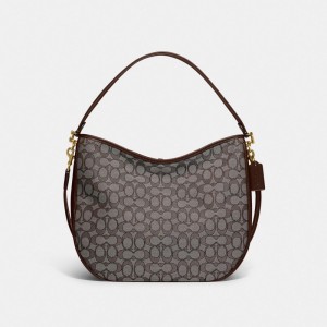 COACH® Soft Tabby Hobo In Signature Jacquard Skulder Taske Dame Grå | DKKOH186