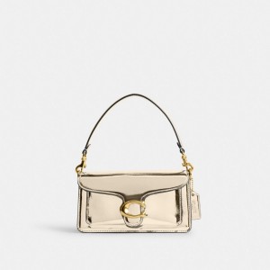 COACH® Tabby 12 In Metallic Skulder Taske Dame Guld | DKBEP180