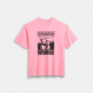 COACH® The Lil Nas X Drop Cats T Shirts Dame Lyserød | DKTCB572