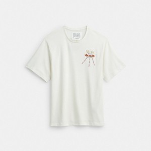 COACH® X Observed By Us T Shirts Herre Hvide Flerfarvede | DKDFZ892