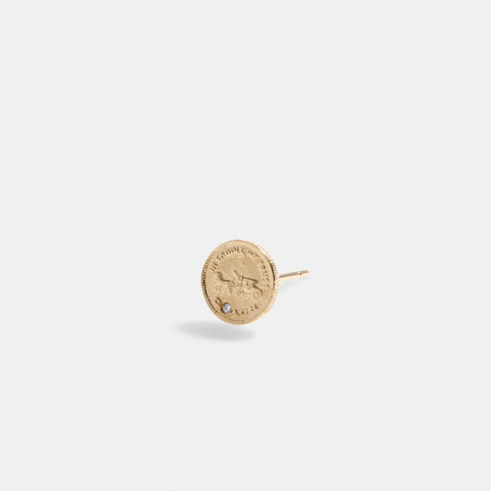 COACH® 14 K Coin Single Stud Øreringe Dame Guld | DKZUM548