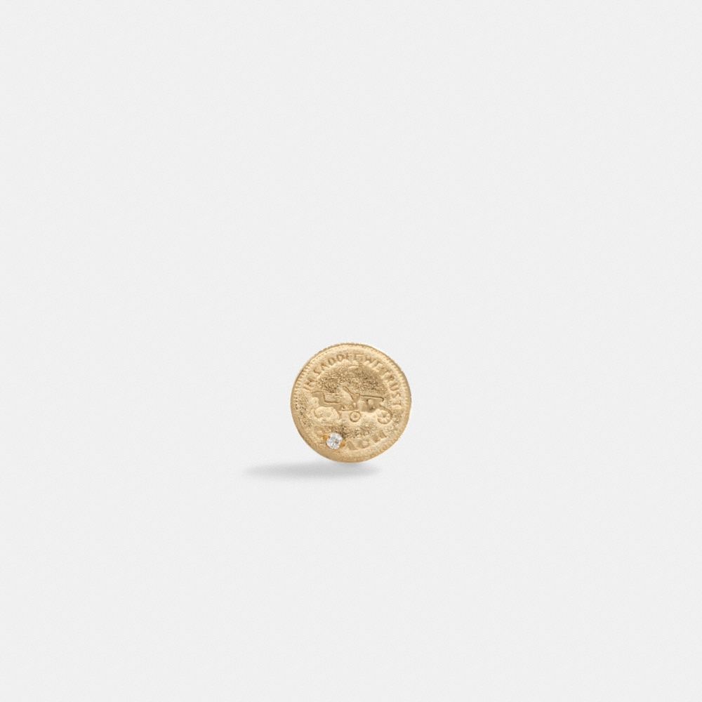 COACH® 14 K Coin Single Stud Øreringe Dame Guld | DKZUM548