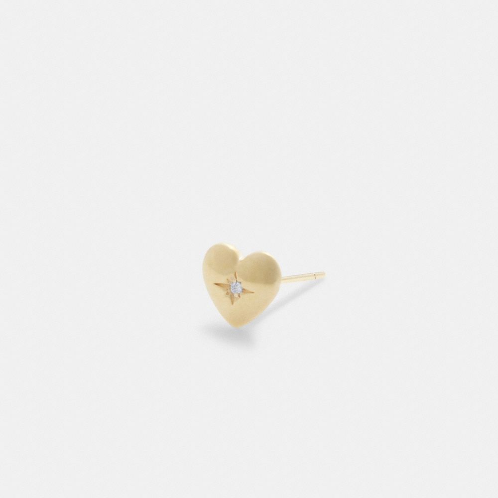 COACH® 14 K Heart Single Stud Øreringe Dame Guld | DKXYM547