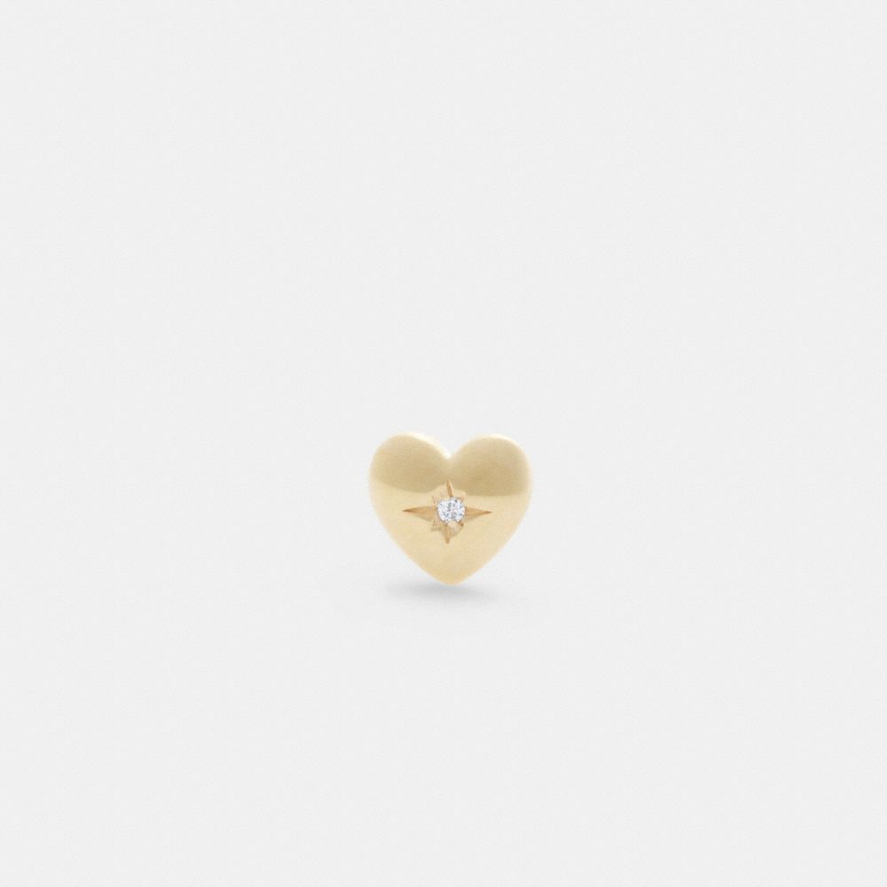 COACH® 14 K Heart Single Stud Øreringe Dame Guld | DKXYM547