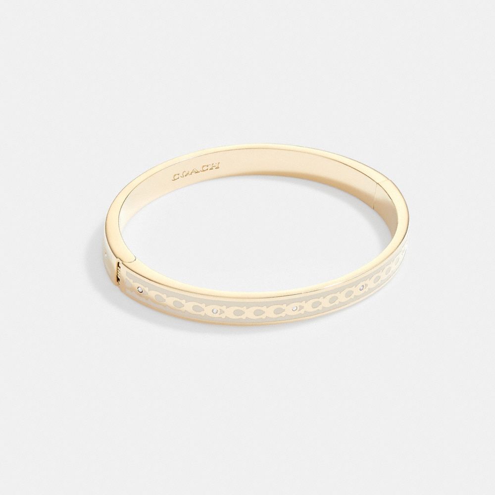 COACH® 6 Mm Signature Enamel Armbånd Dame Guld | DKRVH564