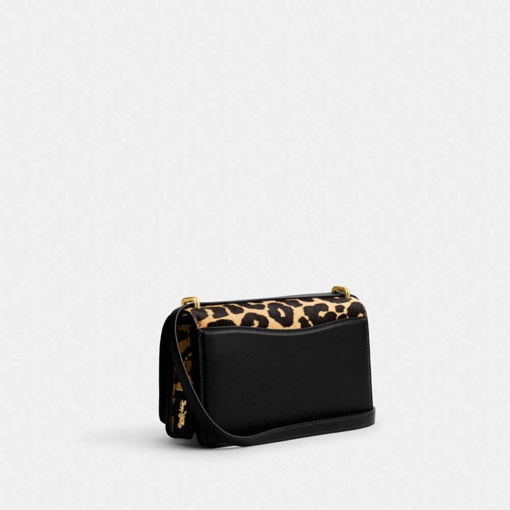 COACH® Bandit In Haircalf With Leopard Print Skulder Taske Dame Leopard | DKZUM223