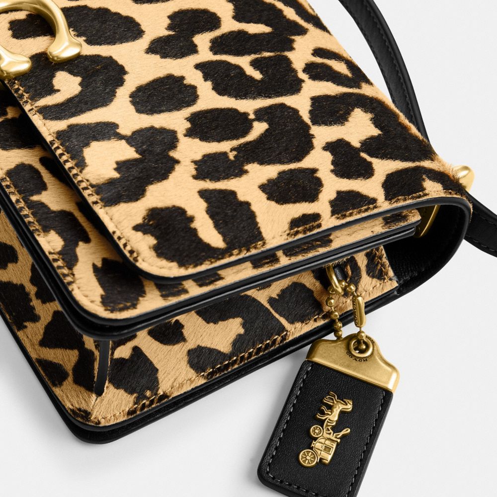 COACH® Bandit In Haircalf With Leopard Print Skulder Taske Dame Leopard | DKZUM223