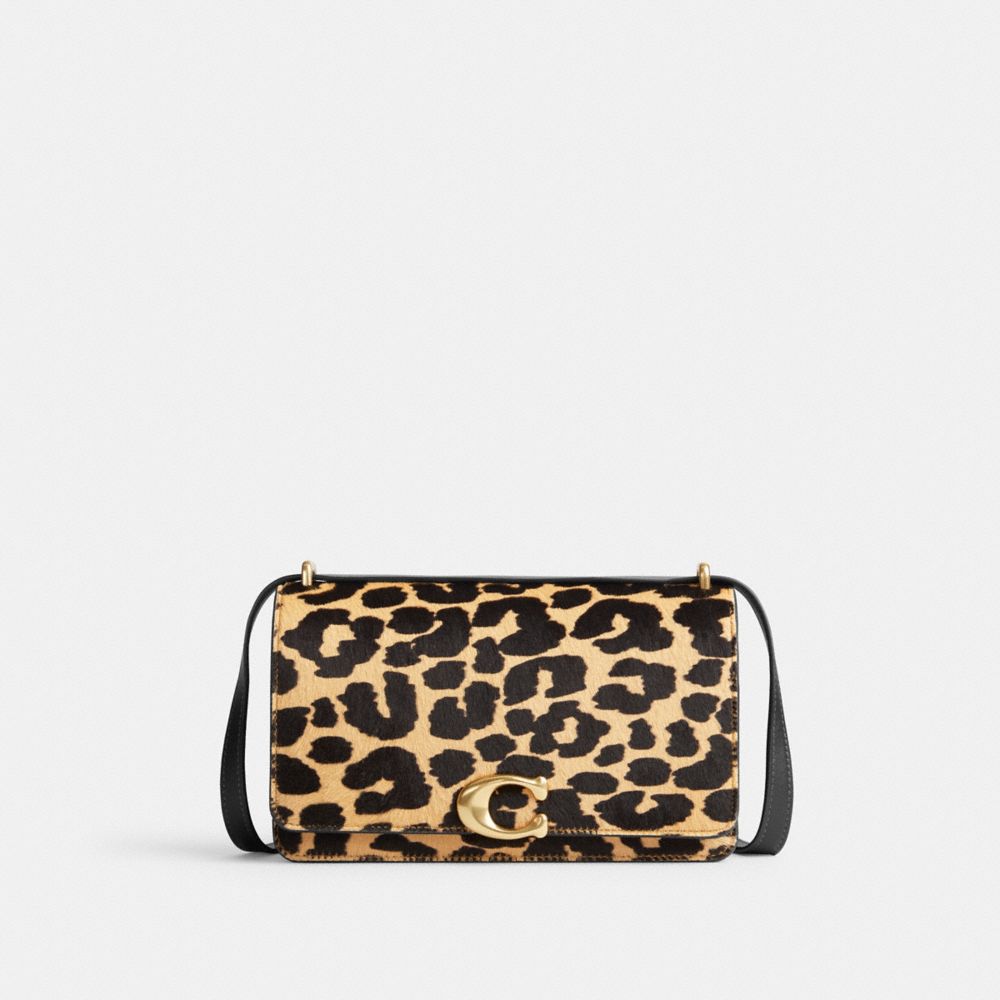 COACH® Bandit In Haircalf With Leopard Print Skulder Taske Dame Leopard | DKZUM223