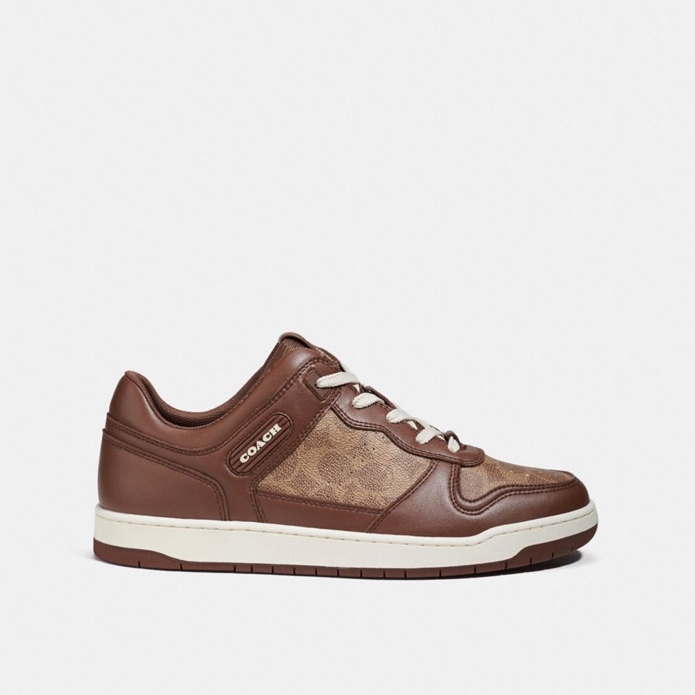 COACH® C201 In Signature Canvas Sneakers Herre Brune | DKLIB950