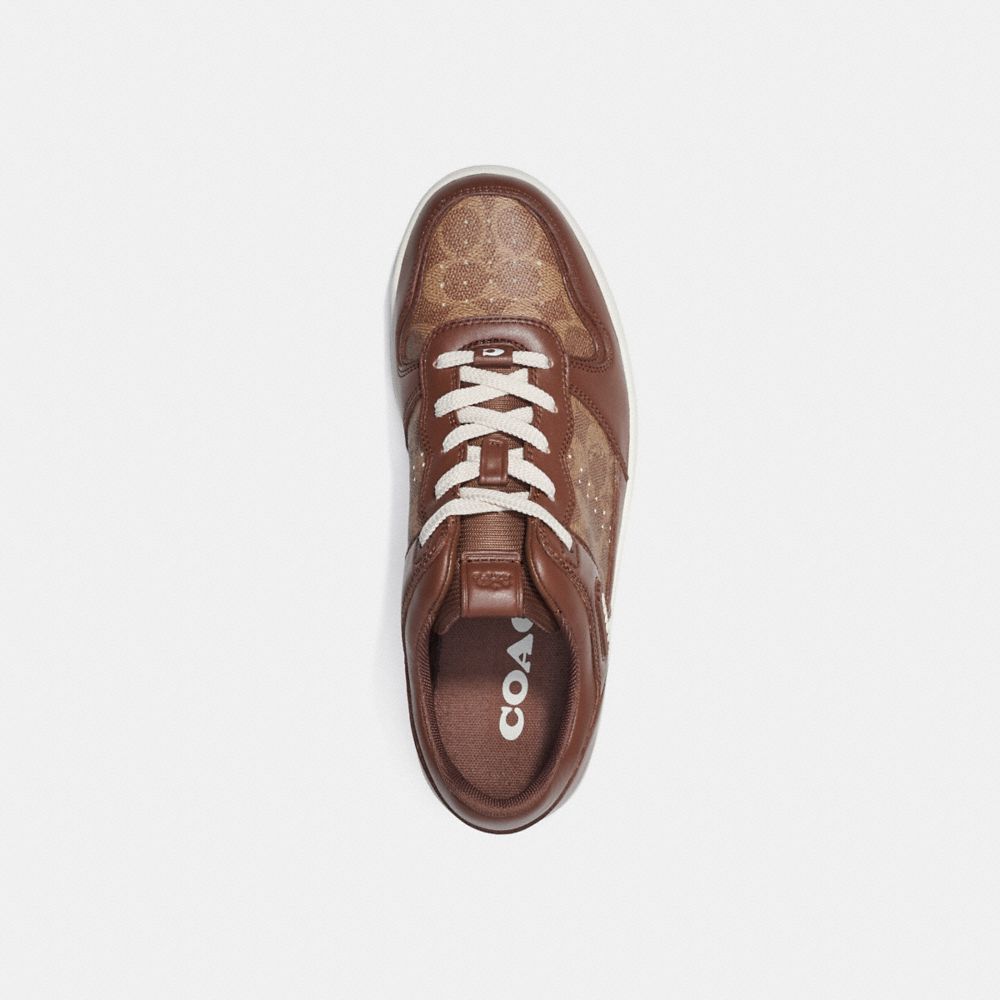 COACH® C201 In Signature Canvas Sneakers Herre Brune | DKLIB950