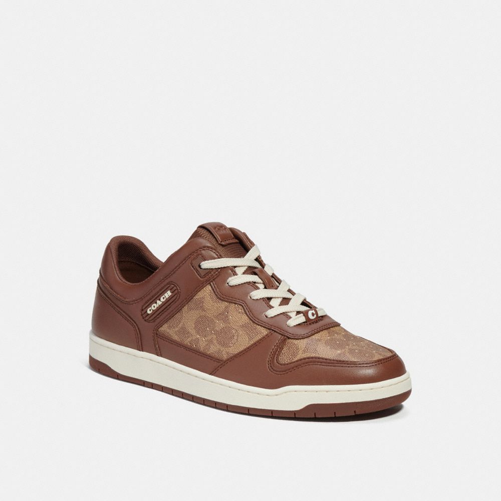 COACH® C201 In Signature Canvas Sneakers Herre Brune | DKLIB950