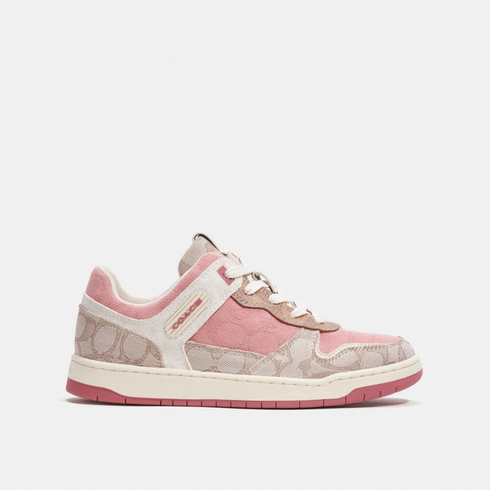 COACH® C201 Low Top In Signature Sneakers Dame Grå | DKFDM710