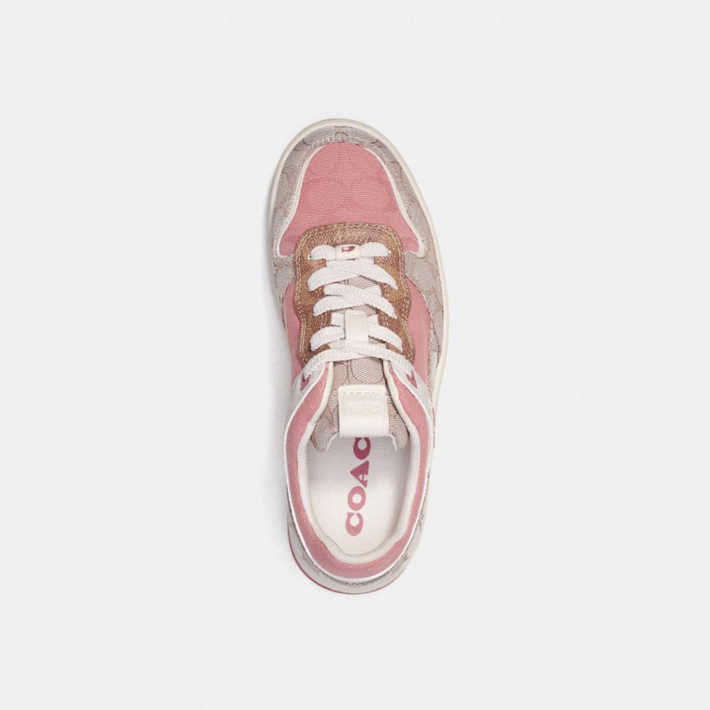 COACH® C201 Low Top In Signature Sneakers Dame Grå | DKFDM710