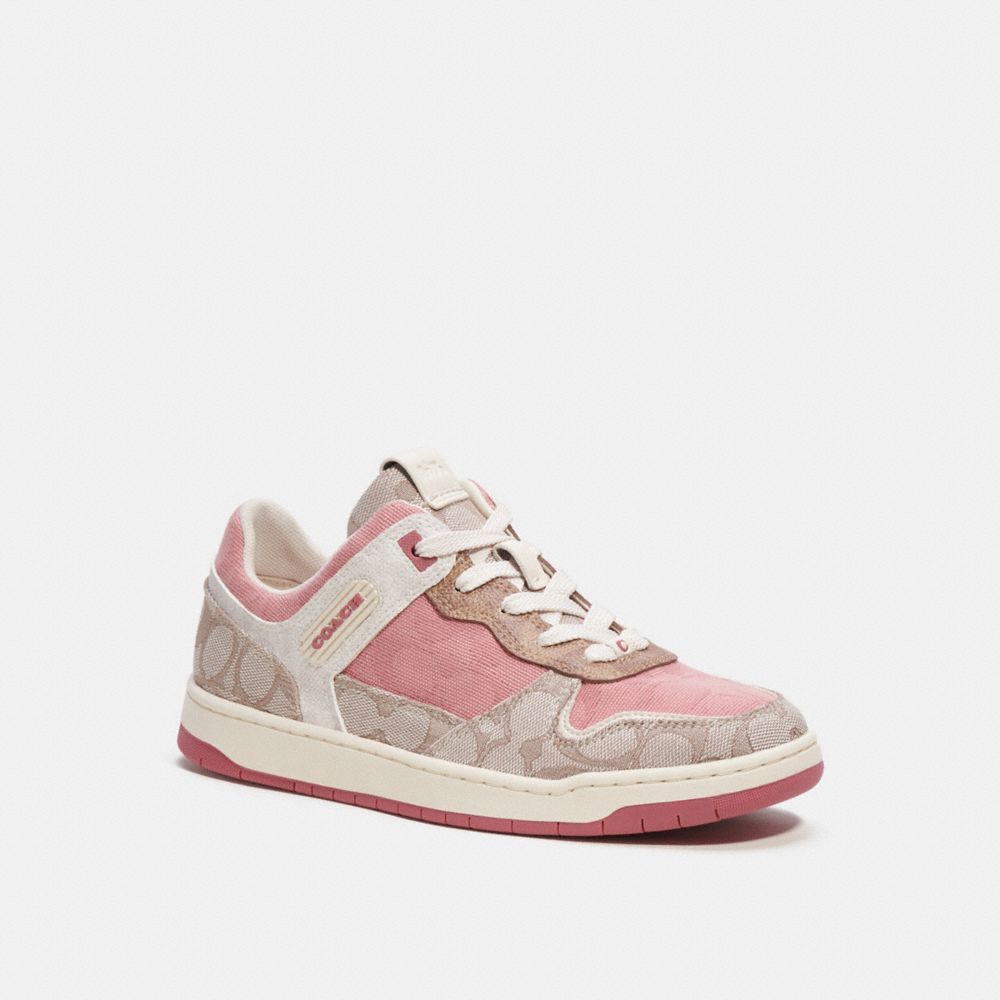 COACH® C201 Low Top In Signature Sneakers Dame Grå | DKFDM710