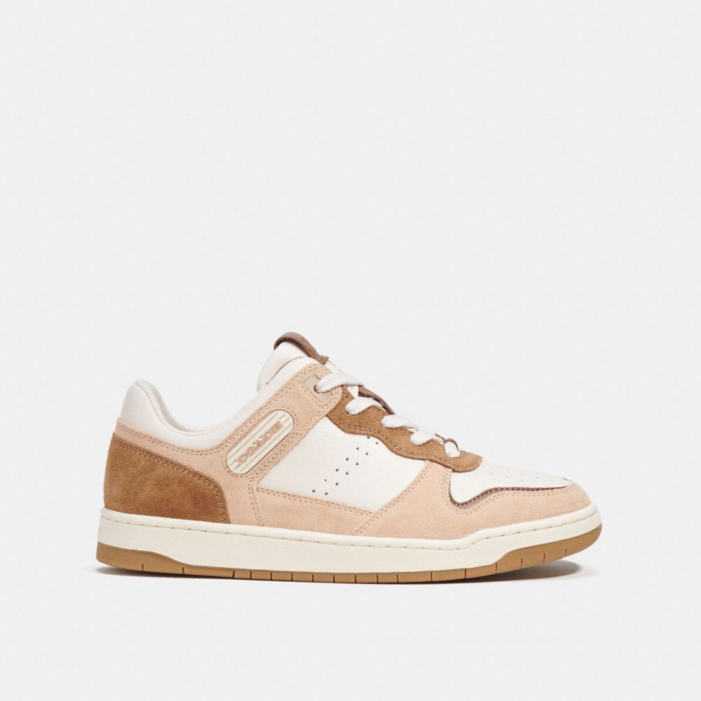 COACH® C201 Low Top Sneakers Dame Hvide Brune | DKDFQ711