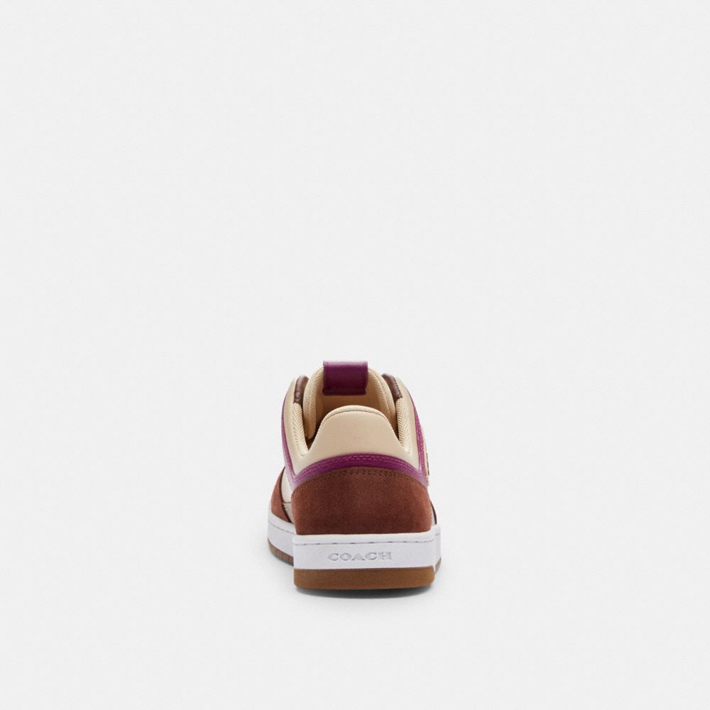 COACH® C201 Low Top Sneakers Dame Hvide Dyb Lilla | DKAHE713