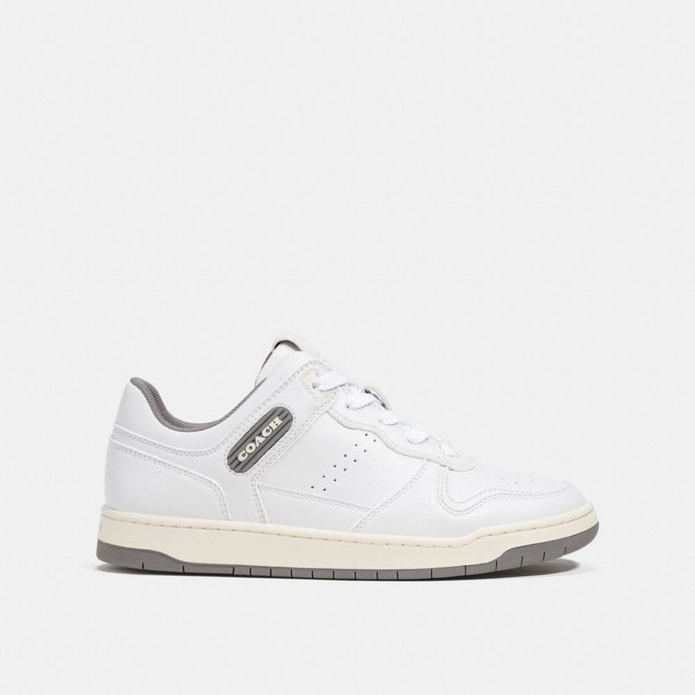 COACH® C201 Low Top Sneakers Dame Hvide Grå | DKSGW712