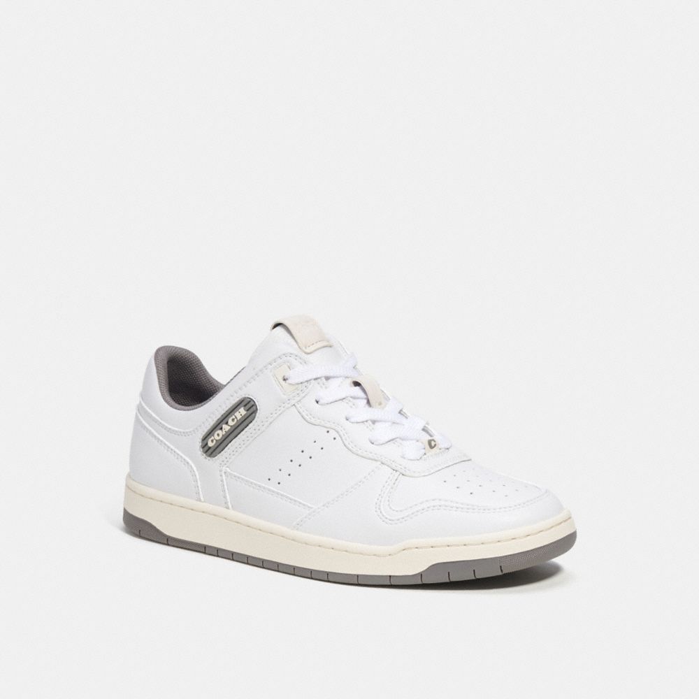 COACH® C201 Low Top Sneakers Dame Hvide Grå | DKSGW712