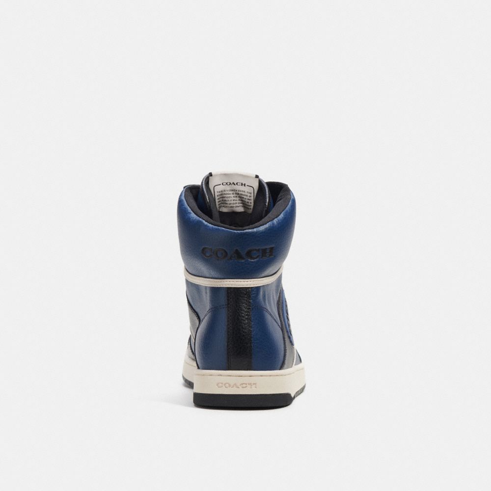 COACH® C202 High Top Sneakers Herre Dyb Blå | DKHAX947