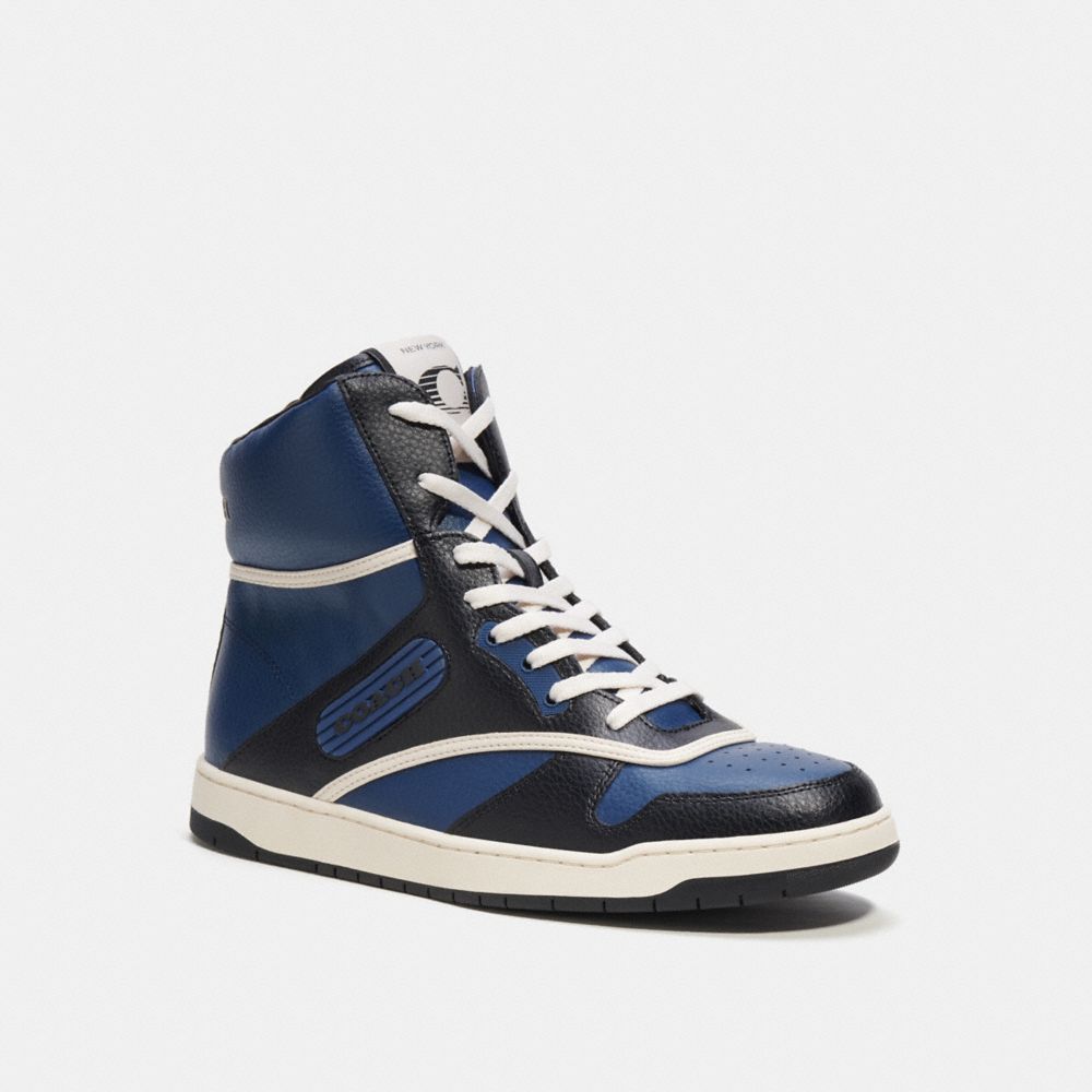 COACH® C202 High Top Sneakers Herre Dyb Blå | DKHAX947