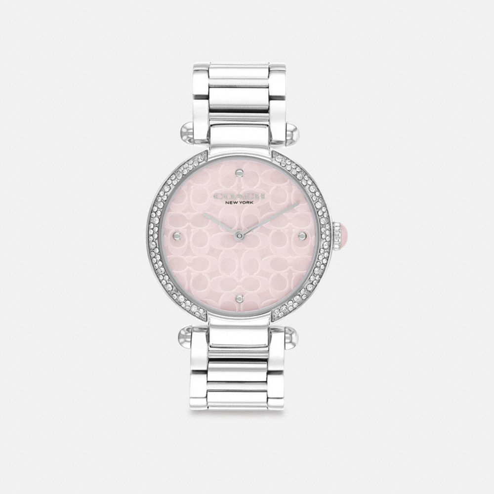 COACH® Cary, 34 Mm Ur Dame Grå Lyserød | DKEBM466