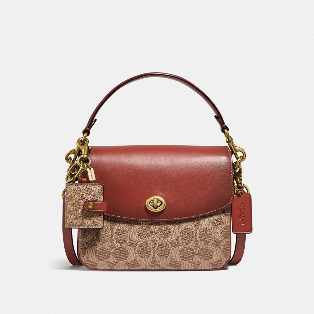 COACH® Cassie 19 In Signature Canvas Crossbody Taske Dame Brune Rød | DKEBT310