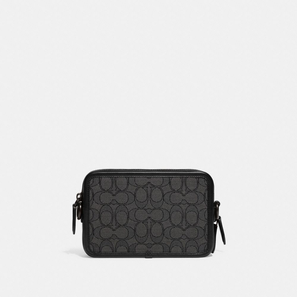 COACH® Charter In Signature Jacquard Crossbody Taske Herre Grå Sort | DKFDX866