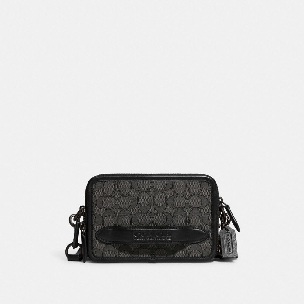 COACH® Charter In Signature Jacquard Crossbody Taske Herre Grå Sort | DKFDX866