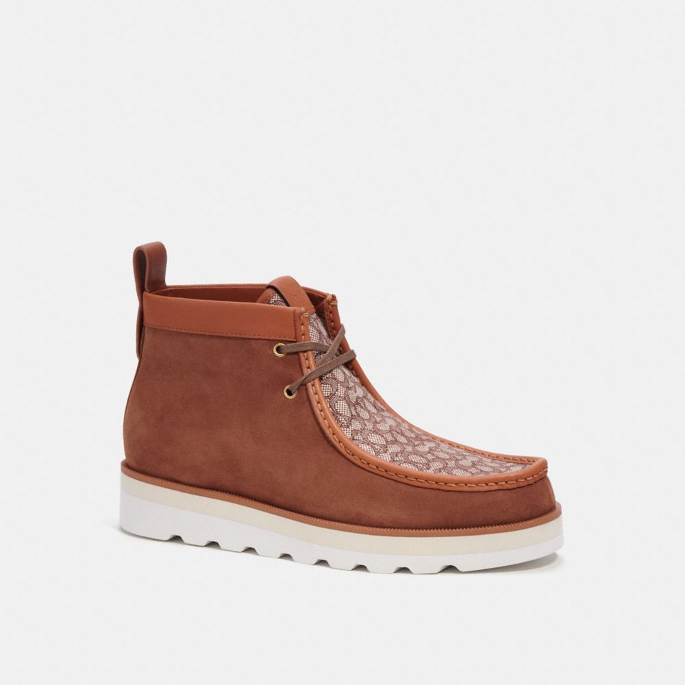 COACH® Chukka In Micro Signature Jacquard Støvler Herre Brune | DKPJX974