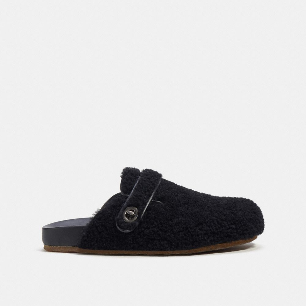 COACH® Clog In Shearling Sandaler Herre Sort | DKBEU960