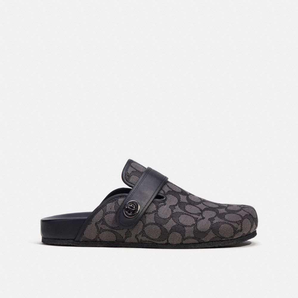 COACH® Clog In Signature Jacquard Sandaler Herre Grå Sort | DKNWY959