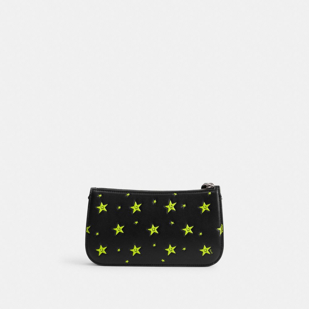 COACH® Cosmic Penn With Star Print Skulder Taske Dame Sølv Sort | DKHAC219