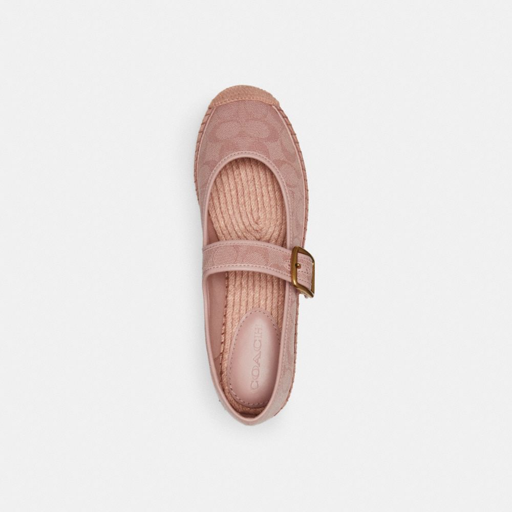 COACH® Courtney Espadrille In Signature Canvas Fritidssko Dame Lyselyserød | DKGSB761