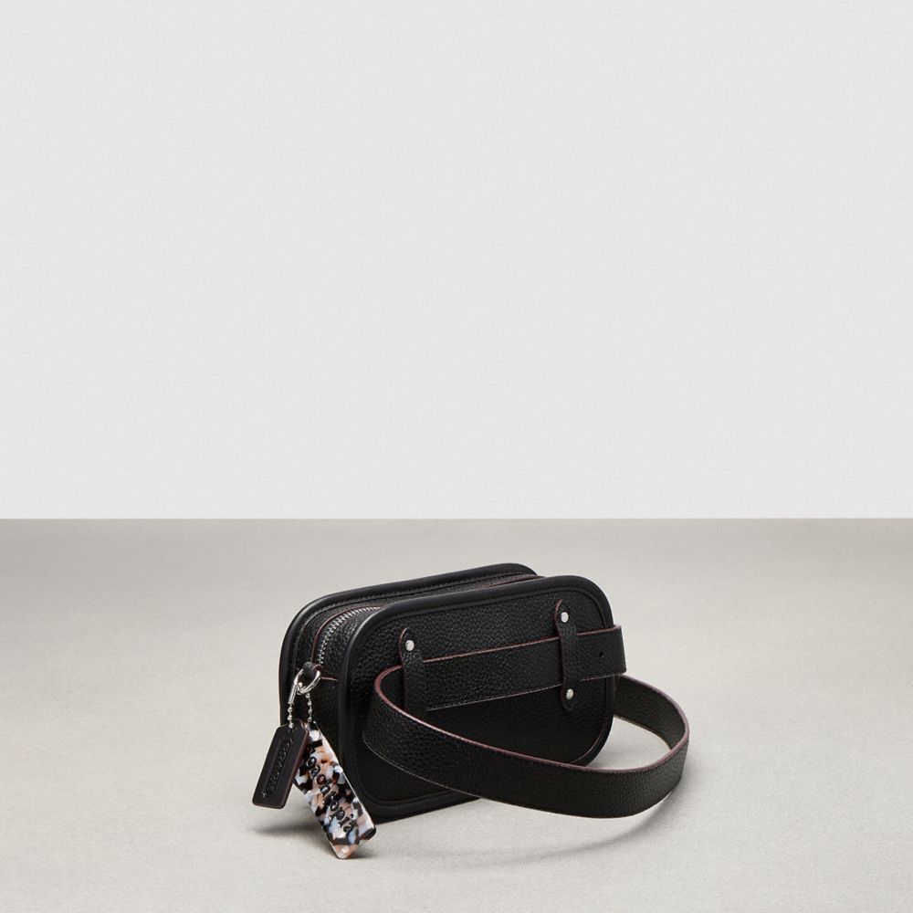 COACH® Crossbody Belt In Coachtopia Leather Crossbody Taske Dame Sort | DKYXB302