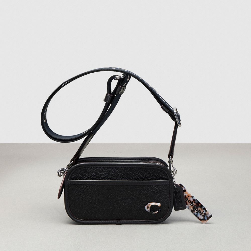 COACH® Crossbody Belt In Coachtopia Leather Crossbody Taske Dame Sort | DKYXB302