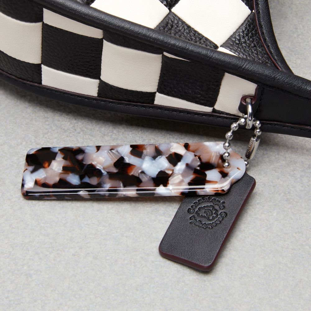 COACH® Ergo In Checkerboard Patchwork Upcrafted Leather Skulder Taske Dame Sort | DKGSX218